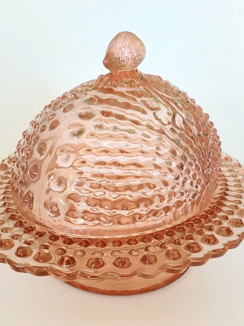 Vintage Pink Nautilus Argonaut Shell Candy Dish National Glass Co Northwood Rare